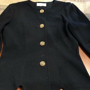 St. John Evening Knit Cardigan/Jacket Gold Buttons, Statement Piece, Size 10